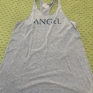 Angel Graphic Racerback Sleepshirt or Swim Coverup - Light Gray